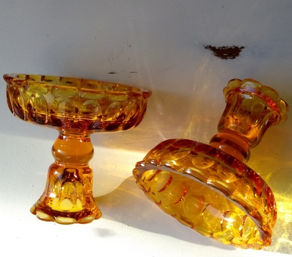 Fenton Other - 2-in-1 Candle Stick Holders Reversible Saucer Set